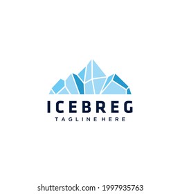 iceberg, ice peak stone mountain  logo design illustration