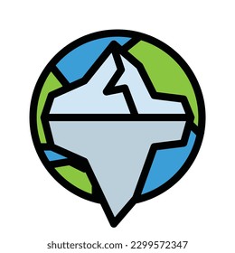 iceberg Icon Best Quality Outline Symbol Icon Vector Illustration