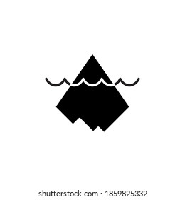 iceberg icon black. weather glyph icon. isolated on white background