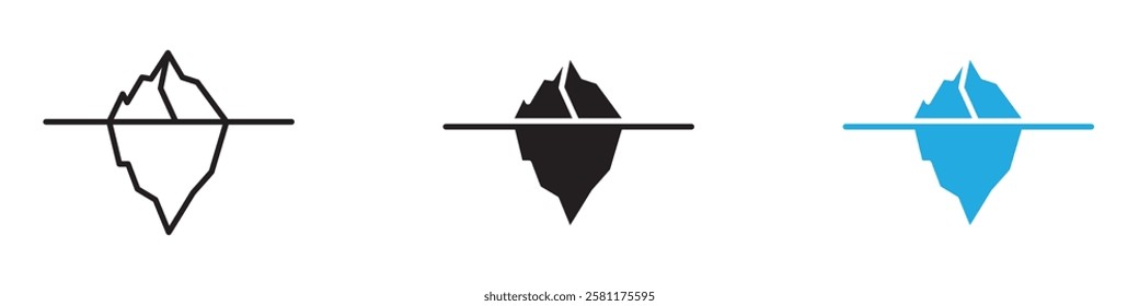 Iceberg Icon black white vector outline