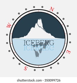 Iceberg Icon. Compass. Vector Illustrator