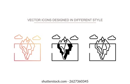 Icono de diseño de iceberg con fondo blanco