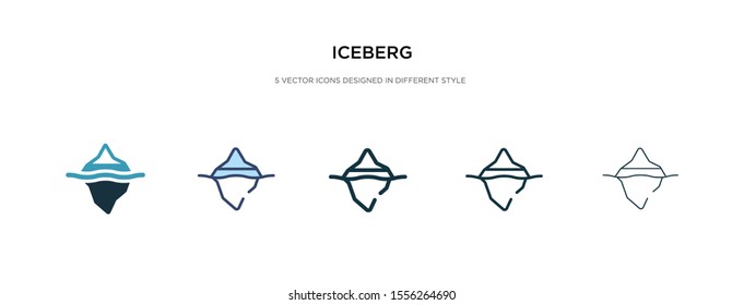 iceberg icon in different style vector illustration. two colored and black iceberg vector icons designed in filled, outline, line and stroke style can be used for web, mobile, ui