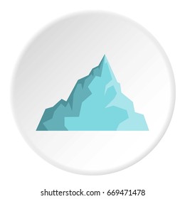 Iceberg icon in flat circle isolated on white background vector illustration for web