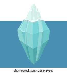 Iceberg Symbol - handgezeichnete Vektorgrafik. Flaches Farbdesign.