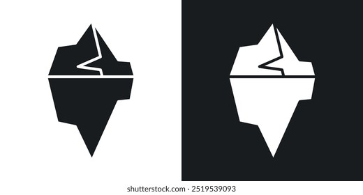 Iceberg icon icons in black and white filled style