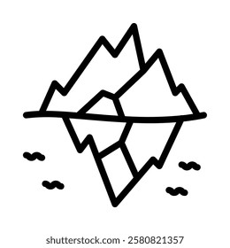 Iceberg icon illustration in line style. Perfect for website mobile app presentation. Suitable for any user interface and user experience