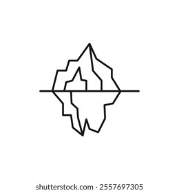 Iceberg Icon Isolated flat vector in outline