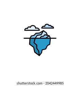 Iceberg Icon Isolated On White Background