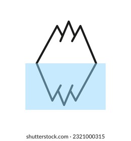 Iceberg icon isolated on white background. Ice berg icon. Vector illustration. stock image.