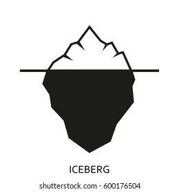 Iceberg icon isolated on white background. Ice berg emblem or label. Vector illustration.