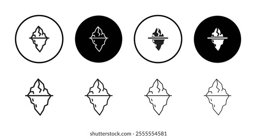 Iceberg Icon Line Art Logo set