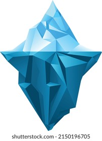 Iceberg icon. Low poly ice mountain logo