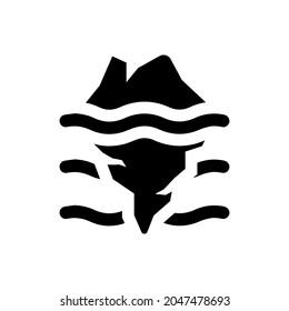 Iceberg icon on white background