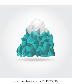 Icono de Iceberg sobre fondo blanco. Señal del logo de la montaña vectorial.