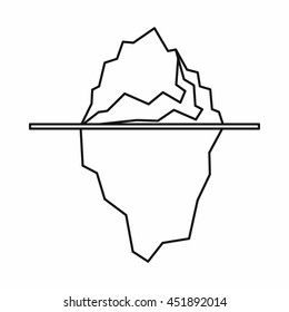 Iceberg icon in outline style isolated vector illustration