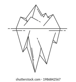 Iceberg icon in outline style. Vector illustration on white background.