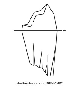 Iceberg icon in outline style. Vector illustration on white background.