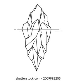 Iceberg icon in outline style. Vector illustration on white background.