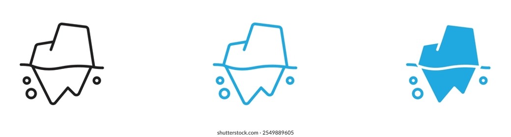 Conjunto de líneas de Vector Iceberg Icon Outline