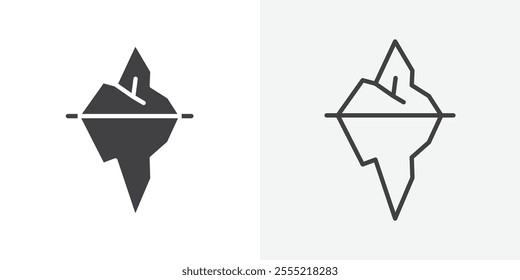 Iceberg icon. outlined vector style.