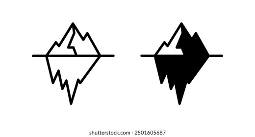 iceberg icon set vector. arctic symbol. Linear style sign for mobile concept color editable