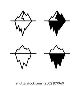 iceberg icon set vector. arctic symbol. Linear style sign for mobile concept color editable