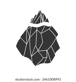 Iceberg Icon Silhouette Illustration. Ice Vector Graphic Pictogram Symbol Clip Art. Doodle Sketch Black Sign.