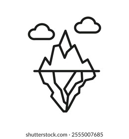 Iceberg Icon Simple thin line flat symbol