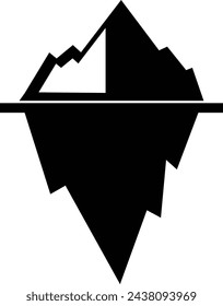 iceberg icon. snow iceberg mountain sign. winter symbol. flat style.