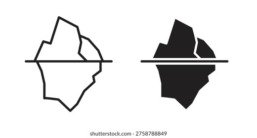 Iceberg icon symbol. Classic flat and linr style