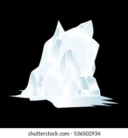 Iceberg Icon Symbol Design. Vector illustration isolated on black background. 