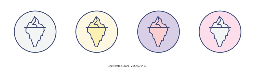 Iceberg Icon Thin line flat illustration