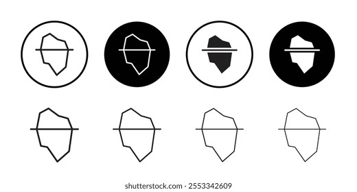 Iceberg Icon Thin line vector illustration set