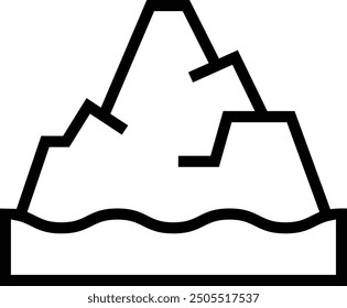 iceberg icon. Thin linear style design isolated on white background