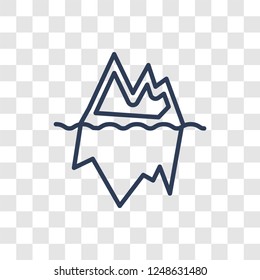 Iceberg icon. Trendy linear Iceberg logo concept on transparent background from Winter collection