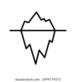 iceberg icon vector. arctic symbol. Linear style sign for mobile concept color editable
