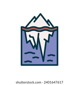 iceberg icon. vector filled color icon for your website, mobile, presentation, and logo design.