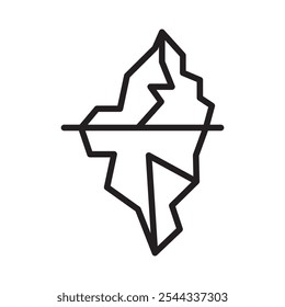 Iceberg Icon Vector flat thin line illustration