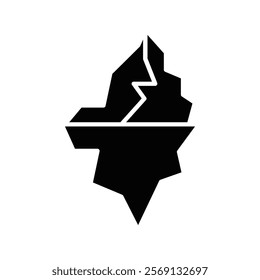 Iceberg Icon Vector flat thin line illustration