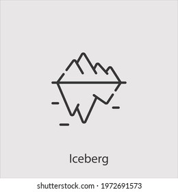 iceberg icon vector icon.Editable stroke.linear style sign for use web design and mobile apps,logo.Symbol illustration.Pixel vector graphics - Vector