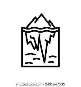 iceberg icon. vector line icon for your website, mobile, presentation, and logo design.