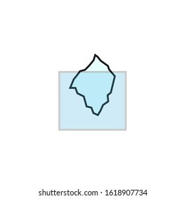 iceberg icon vector in the middle of the sea