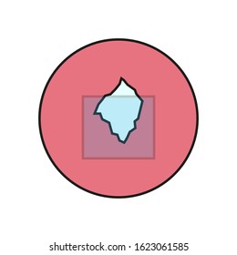 iceberg icon vector in the middle of the sea
