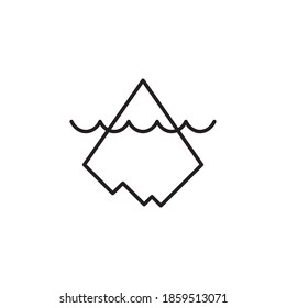 iceberg icon vector outline style design. weather line icon. isolated on white background