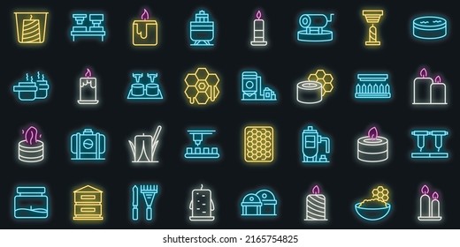 Iceberg icons set outline vector. Melting winter. Climate cold vector neon