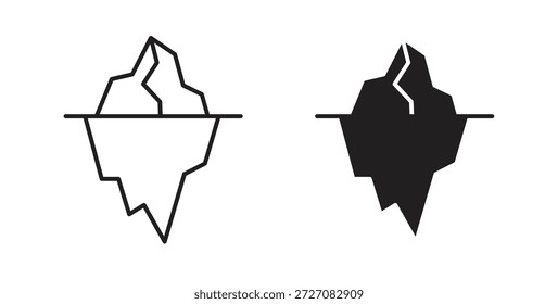 Iceberg-Symbole eingestellt. Einfache Linienvektorgrafik