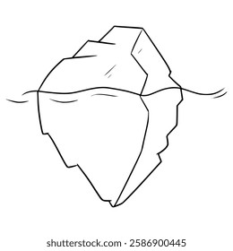 iceberg illustration hand drawn outline vector