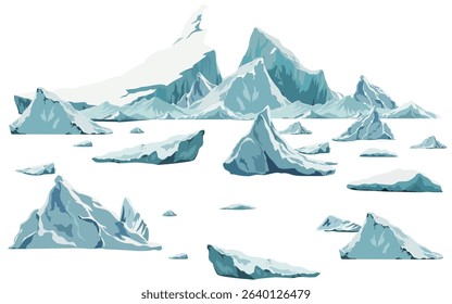Iceberg illustration material, iceberg background picture