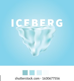 iceberg illustration vector design. gradient background. color palette iceberg vector and typography.